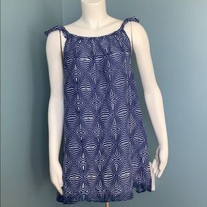 Minkpink blue & white geometric print tunic medium
